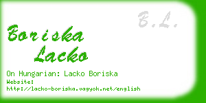 boriska lacko business card
